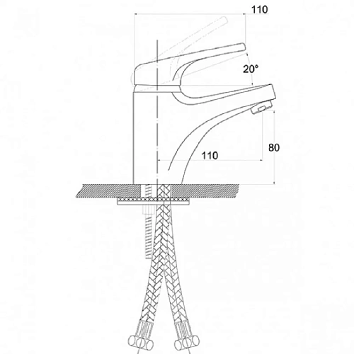 Комплект смесителей Kaiser 5500К (55011+55022+СТОЙКА KS-110) с душевым гарнитуром Комплект смесителей Kaiser 5500К (55011+55022+СТОЙКА KS-110) с душевым гарнитуром