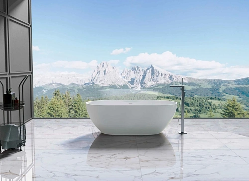 Ванна из искусственного камня Vincea VBT-4S04MW, 1700x800x560, белый матовый, слив-перелив в комплекте Ванна из искусственного камня Vincea VBT-4S04MW, 1700x800x560, белый матовый, слив-перелив в комплекте