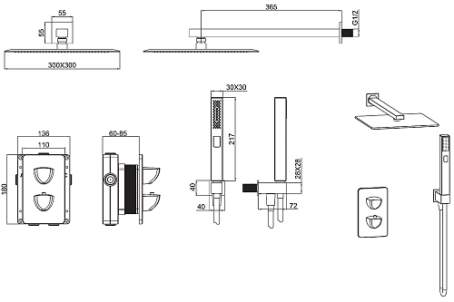 Душевая система Allen Brau Infinity 5.21016-31 Черный матовый Душевая система Allen Brau Infinity 5.21016-31 Черный матовый
