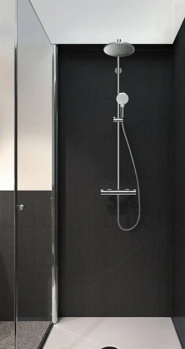 Душевая система hansgrohe Crometta S 240 1jet Showerpipe с термостатом, хром 27267000 Душевая система hansgrohe Crometta S 240 1jet Showerpipe с термостатом, хром 27267000