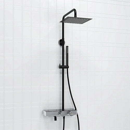 Душевая система WasserKRAFT A114.255.217.CB Thermo с термостатом черный Душевая система WasserKRAFT A114.255.217.CB Thermo с термостатом черный