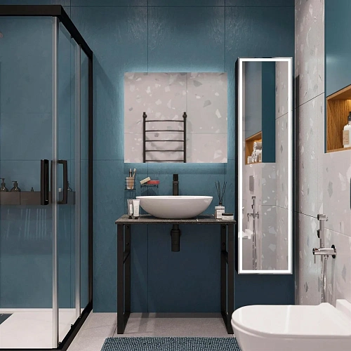 Комплект мебели DIWO Элиста 80 чёрный мрамор, с раковиной Moduo 55 Leaf 555132 Комплект мебели DIWO Элиста 80 чёрный мрамор, с раковиной Moduo 55 Leaf 555132