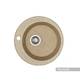 Кухонная мойка Aquaton Иверия 1A711032IV220 из литого мрамора, круглая, песочная Кухонная мойка Aquaton Иверия 1A711032IV220 из литого мрамора, круглая, песочная