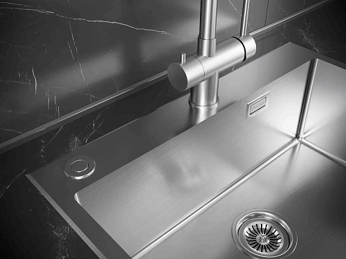 Кухонная мойка Paulmark KRONER-EDGE 59, PM775951-BS, брашированная 590х510мм Кухонная мойка Paulmark KRONER-EDGE 59, PM775951-BS, брашированная 590х510мм