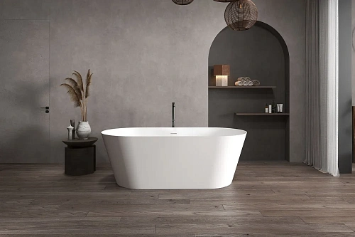 Ванна из искусственного камня ABBER Stein AS9605 белая матовая Ванна из искусственного камня ABBER Stein AS9605 белая матовая