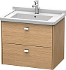Картинка анонса товара «тумба под раковину duravit brioso br414101052 подвесная 67 см европейский дуб»