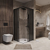 Душевой уголок Niagara Nova NG-2830-34BLACK (100x100x195) квадратная, раздвижная, черный матовый, стекло тониров Душевой уголок Niagara Nova NG-2830-34BLACK (100x100x195) квадратная, раздвижная, черный матовый, стекло тониров