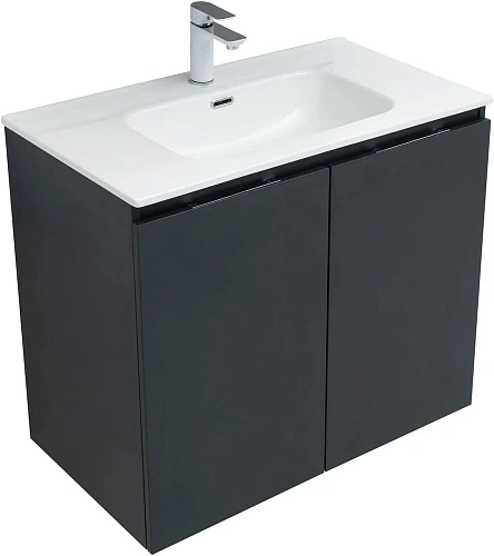 Комплект мебели Aquanet Алвита New 80 2 дверцы, антрацит 00274212 Комплект мебели Aquanet Алвита New 80 2 дверцы, антрацит 00274212