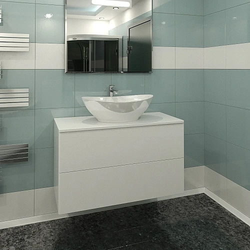 Тумба с раковиной Orange Otto Ot-100TuMDF+G56 подвесная, белый Тумба с раковиной Orange Otto Ot-100TuMDF+G56 подвесная, белый