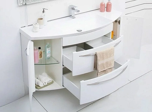 Тумба под раковину De Aqua Лонг 140 белый 00186446 Тумба под раковину De Aqua Лонг 140 белый 00186446