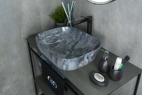 Раковина Gid K397G124 54401 накладная под камень глянцевая 50x40x14 Раковина Gid K397G124 54401 накладная под камень глянцевая 50x40x14