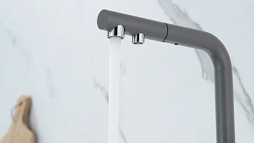 Смеситель для кухни Paulmark SERPENTINE серый металлик Se213222-GRM Смеситель для кухни Paulmark SERPENTINE серый металлик Se213222-GRM