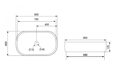 Раковина ABBER Bequem AC2110MW накладная, белая матовая Раковина ABBER Bequem AC2110MW накладная, белая матовая