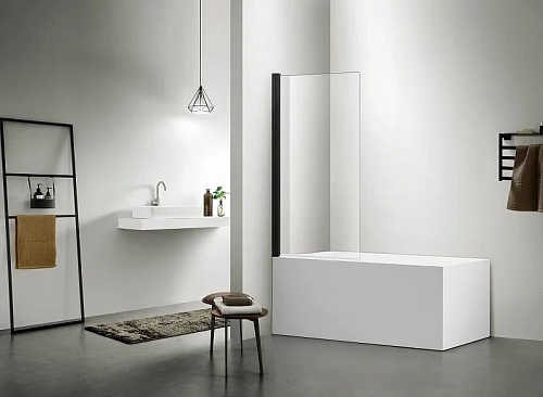 Шторка на ванну Aquatek поворотная 800X1500 профиль черный, стекло прозрачное AQ DEL SBA 08015BL Шторка на ванну Aquatek поворотная 800X1500 профиль черный, стекло прозрачное AQ DEL SBA 08015BL