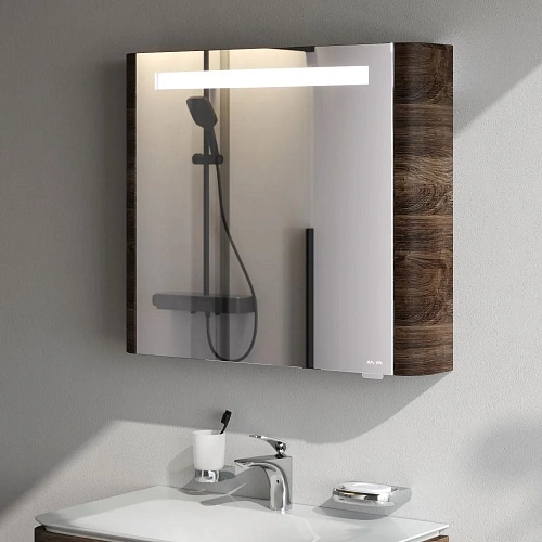 Зеркальный шкаф AM.PM Sensation M30MCR0801NF правый, 80 см, с подсветкой, орех Зеркальный шкаф AM.PM Sensation M30MCR0801NF правый, 80 см, с подсветкой, орех