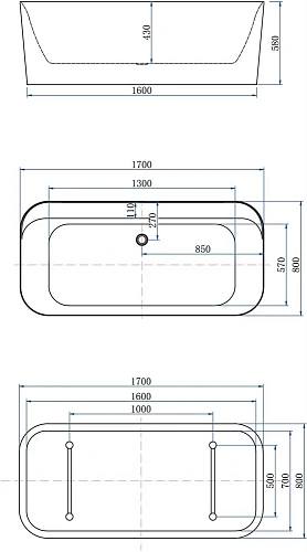 Акриловая ванна Allen Brau Infinity 170x80 2.21001.21/BGM белый матовый/сине-серый Акриловая ванна Allen Brau Infinity 170x80 2.21001.21/BGM белый матовый/сине-серый