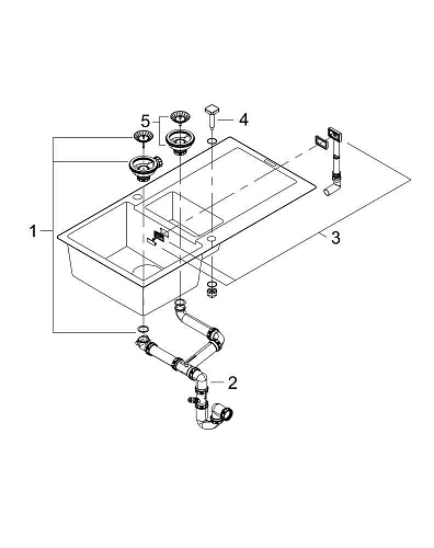 Кухонная мойка GROHE K500 с 1,5 чашей, 1000 x 500 мм, черный гранит (31646AP0) Кухонная мойка GROHE K500 с 1,5 чашей, 1000 x 500 мм, черный гранит (31646AP0)