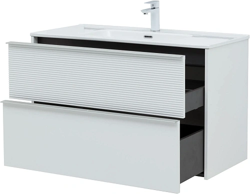 Тумба под раковину Aquanet Вита 100 белый матовый 00330474 подвесная Тумба под раковину Aquanet Вита 100 белый матовый 00330474 подвесная