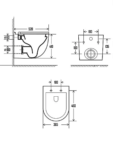 Унитаз подвесной AQUAme AQM2006 с сиденьем SoftClose, технология смыва Rimless, скрытый крепеж 520х3 Унитаз подвесной AQUAme AQM2006 с сиденьем SoftClose, технология смыва Rimless, скрытый крепеж 520х3