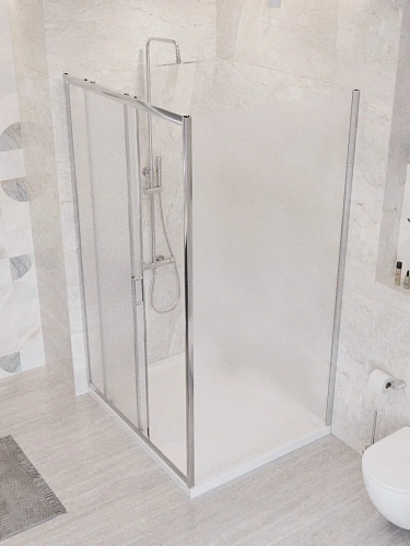 Душевой уголок BelBagno UNO-195-AH-1-110/90-P-Cr 110x90 см, профиль хром, стекло рифленое Душевой уголок BelBagno UNO-195-AH-1-110/90-P-Cr 110x90 см, профиль хром, стекло рифленое