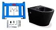 Биде подвесное Timo INARI TWB-02+TK-504MB черное матовое с системой инсталляции Биде подвесное Timo INARI TWB-02+TK-504MB черное матовое с системой инсталляции