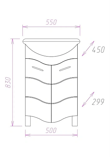 Тумба под раковину Onika ЛАЙН 55.11 105524 Тумба под раковину Onika ЛАЙН 55.11 105524