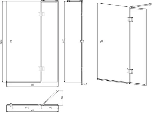 Шторка на ванну STWORKI Орхус распашная, 90 (30х60), профиль черный матовый, прозрачное стекло 58308 583088 Шторка на ванну STWORKI Орхус распашная, 90 (30х60), профиль черный матовый, прозрачное стекло 58308 583088