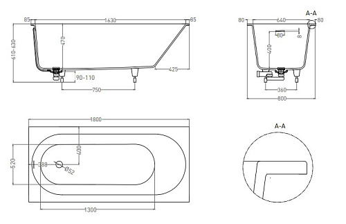 Ванна из искусственного камня LOFO KIT 180x80 UM12323 Solid Surface белый Ванна из искусственного камня LOFO KIT 180x80 UM12323 Solid Surface белый