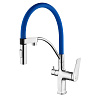 Картинка анонса товара «смеситель для кухни lemark comfort lm3074c-blue с подключением к фильтру, хром/синий»