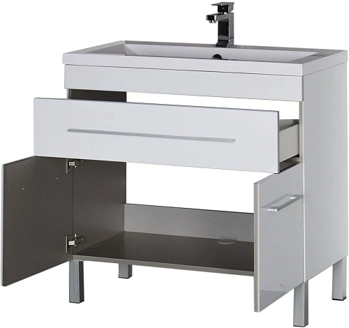 Тумба под раковину Aquanet Верона 90 белый (напольная 1 ящик 2 дверцы) 00182708 Тумба под раковину Aquanet Верона 90 белый (напольная 1 ящик 2 дверцы) 00182708