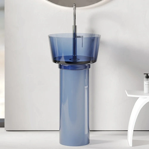 Раковина ABBER Kristall AT2702Saphir напольная, прозрачная, синяя Раковина ABBER Kristall AT2702Saphir напольная, прозрачная, синяя