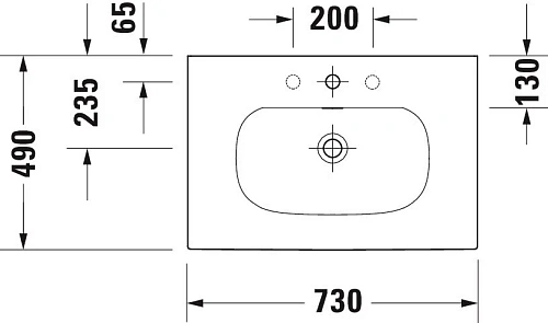 Раковина Duravit XSquare 23447300001 Раковина Duravit XSquare 23447300001