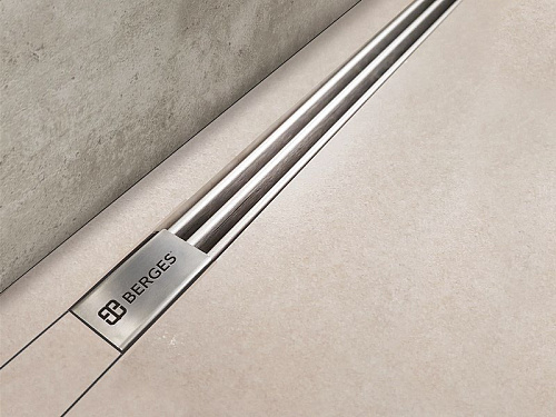 Душевой лоток BERGES SUPER Slim 400, матовый хром, S-сифон D50/105 H50 вертикальный 090077 Душевой лоток BERGES SUPER Slim 400, матовый хром, S-сифон D50/105 H50 вертикальный 090077