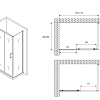 Душевой уголок ABBER Schwarzer Diamant AG30110B5-S50B5 110x50 см универсальный, профиль черный, стекло прозрачное Душевой уголок ABBER Schwarzer Diamant AG30110B5-S50B5 110x50 см универсальный, профиль черный, стекло прозрачное