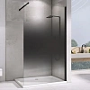 Душевая перегородка ABBER Immer Offen AG69103BS 100 см универсальная, профиль черный, стекло прозрачное/тонированное