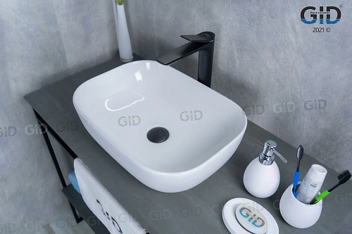 Раковина Gid D1333 51183 накладная белая 46x32.5x13.5 Раковина Gid D1333 51183 накладная белая 46x32.5x13.5