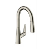 Картинка анонса товара «смеситель для кухни hansgrohe 160, с вытяжным душем, 2jet 73850800, под сталь»