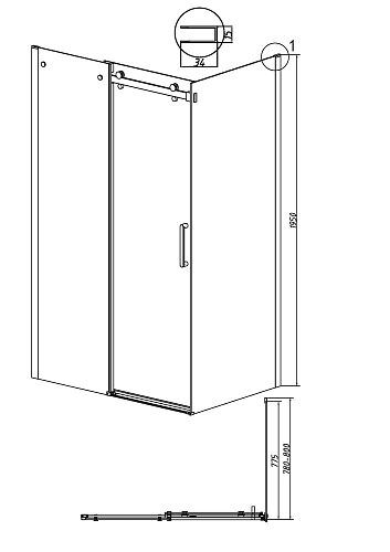 Боковая стенка GROSSMAN Classic 200.K33.04.80.42.00 (80x195) графит сатин, стекло прозрачное Боковая стенка GROSSMAN Classic 200.K33.04.80.42.00 (80x195) графит сатин, стекло прозрачное