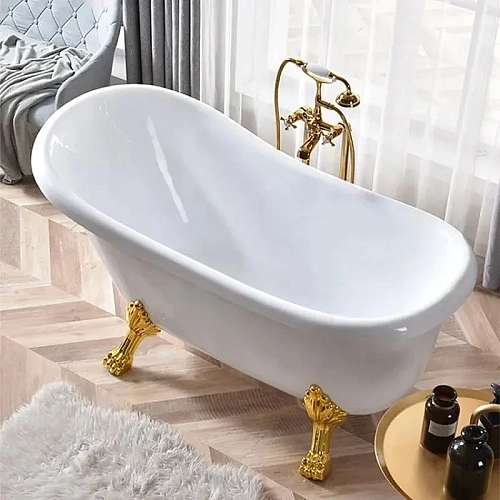 Ванна отдельностоящая Ceruttispa CLASSIC 150G CT9667 1570x770x740 акриловая, на львиных лапах золото Ванна отдельностоящая Ceruttispa CLASSIC 150G CT9667 1570x770x740 акриловая, на львиных лапах золото