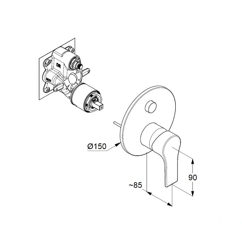 Смеситель для ванны Kludi ZENTA SL 487590565 хром Смеситель для ванны Kludi ZENTA SL 487590565 хром