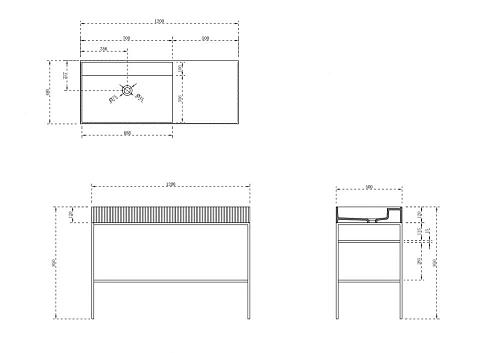 Консоль с раковиной ABBER Stein AS2647 напольная, белая матовая Консоль с раковиной ABBER Stein AS2647 напольная, белая матовая