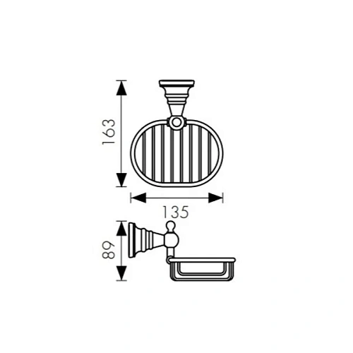 Мыльница Kaiser KH-4204 бронза латунь Мыльница Kaiser KH-4204 бронза латунь