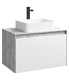Тумба под раковину AQWELLA Mobi 80 см MOB0108BS+MOB0708W подвесная, бетон светлый Тумба под раковину AQWELLA Mobi 80 см MOB0108BS+MOB0708W подвесная, бетон светлый