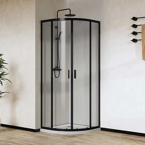 Душевой уголок Vincea City VSQ-5CT900CLB, 900x900, черный матовый, стекло прозрачное Душевой уголок Vincea City VSQ-5CT900CLB, 900x900, черный матовый, стекло прозрачное