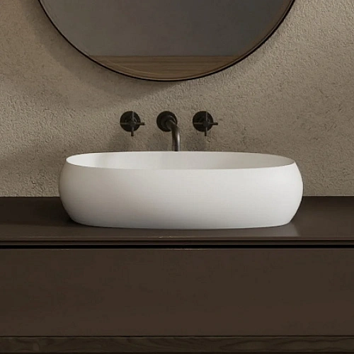 Раковина ABBER Stein AS2632 накладная белая матовая Раковина ABBER Stein AS2632 накладная белая матовая