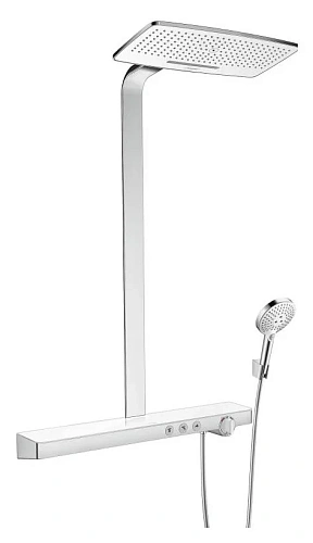 Душевая стойка Hansgrohe Rainmaker Select 420 2jet Showerpipe 27168400 хром/белый Душевая стойка Hansgrohe Rainmaker Select 420 2jet Showerpipe 27168400 хром/белый