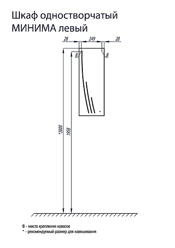 Шкаф Aquaton Минима одностворчатый левый белый 1A001803MN01L Шкаф Aquaton Минима одностворчатый левый белый 1A001803MN01L