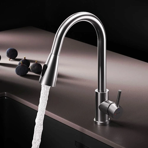 Смеситель для кухни AM.PM X-Joy S F85B07511 с вытягивающимся изливом, сатин Смеситель для кухни AM.PM X-Joy S F85B07511 с вытягивающимся изливом, сатин