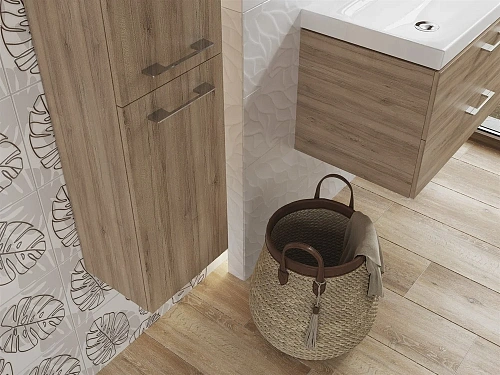 Вставка Cersanit Glory листья белый 25x75 15920 Вставка Cersanit Glory листья белый 25x75 15920