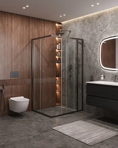 Душевой уголок CEZARES MOLVENO-AH-21-100+20-C-GM-IV цвет профиля оружейная сталь стекло прозрачное 1200x1000 мм Душевой уголок CEZARES MOLVENO-AH-21-100+20-C-GM-IV цвет профиля оружейная сталь стекло прозрачное 1200x1000 мм